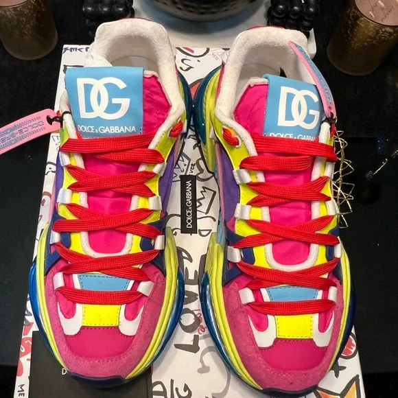 100% authentic Dolce&Gabbana Mixed-material Airmaster sneakers Dolce & Gabbana Multicolor Panelled Airmaster Sneakers  main image 4